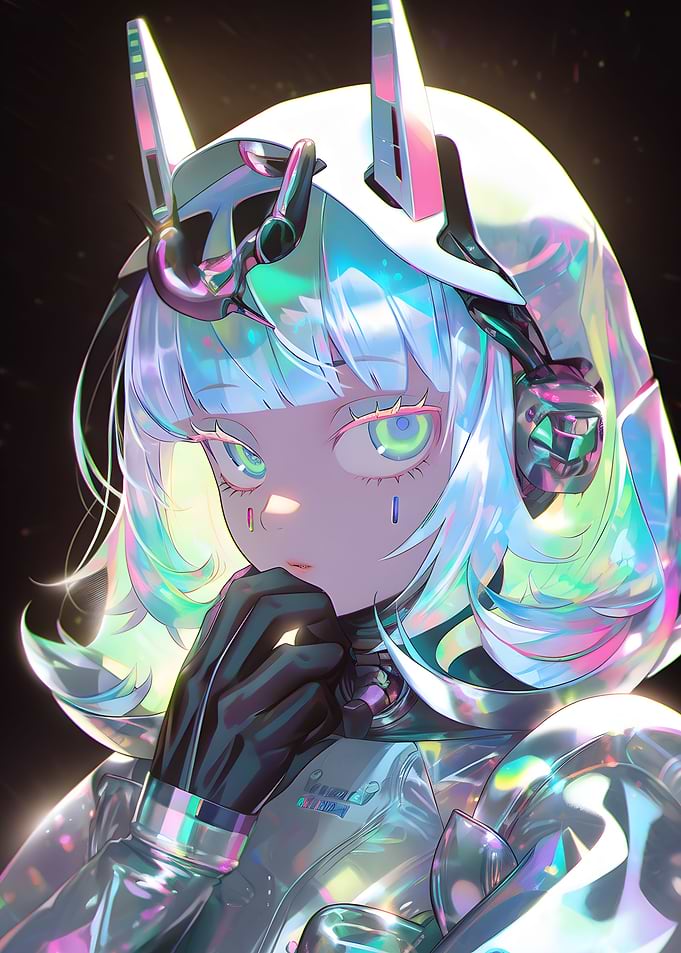 anime girl in a shiny outf