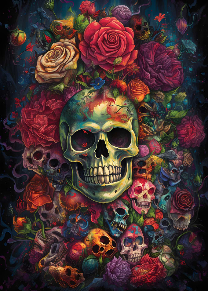 Skull and Roses Skull Rose