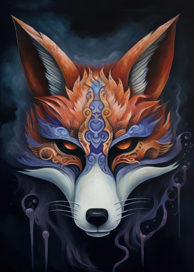 Kitsune Fox Mask Charm