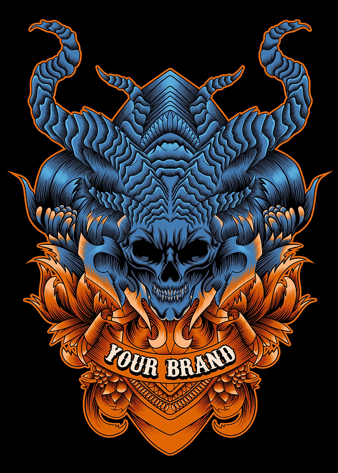 Skull with horns