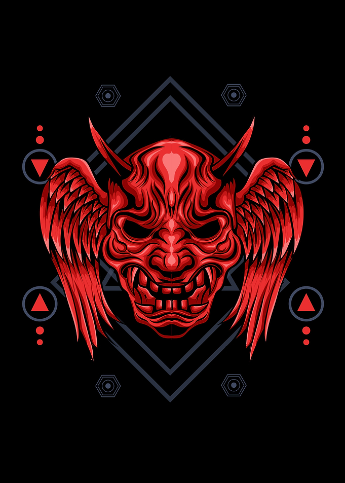 Red oni mask sacred