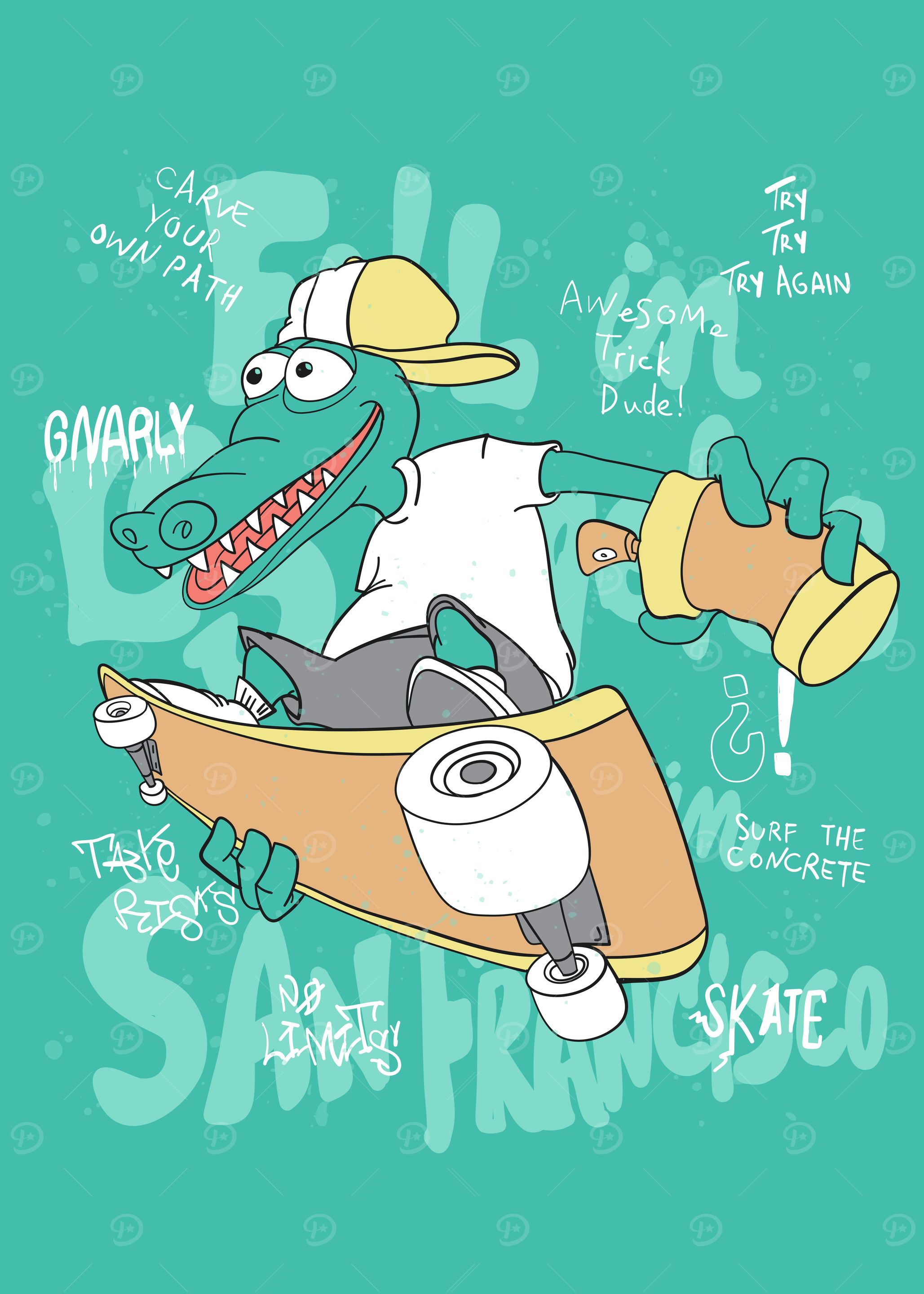 Crocodile Skateboarding