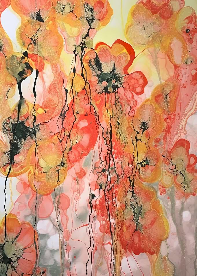 Abstract Orange Poppies