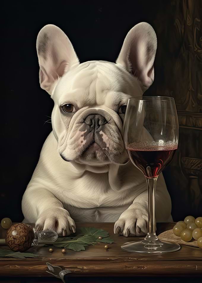 Cream French Bulldog Wine