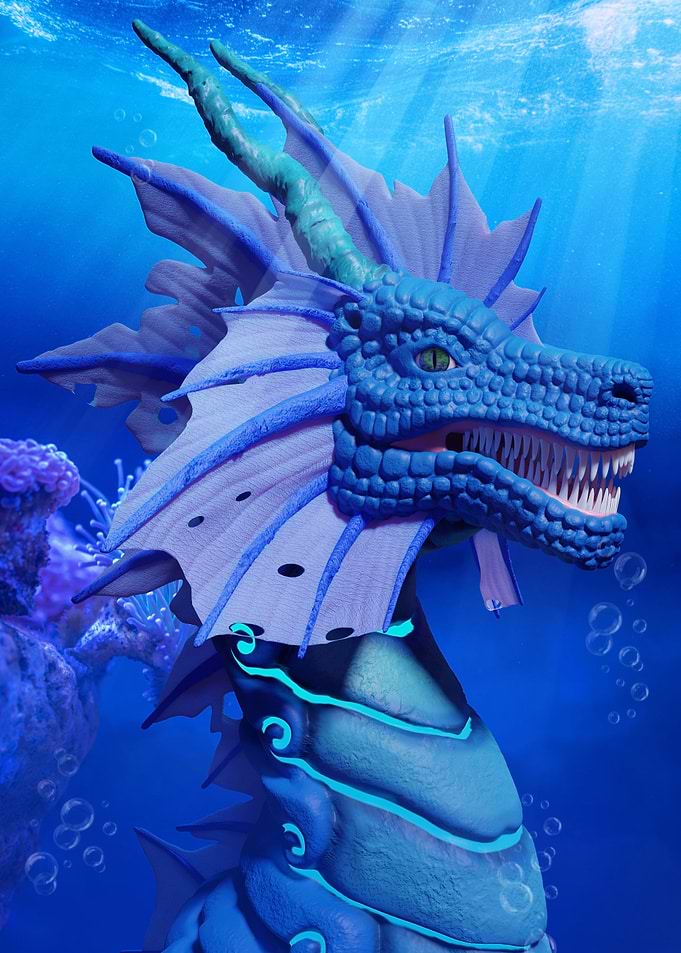 Water Dragon Bust
