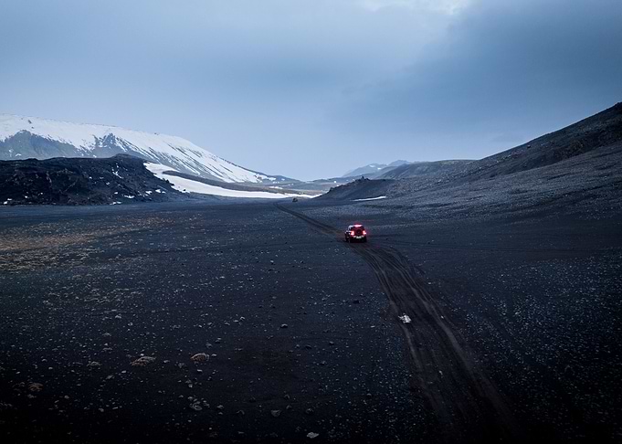 Through the black sand