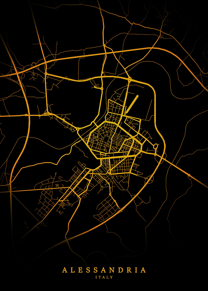 Alessandria City Map Gold