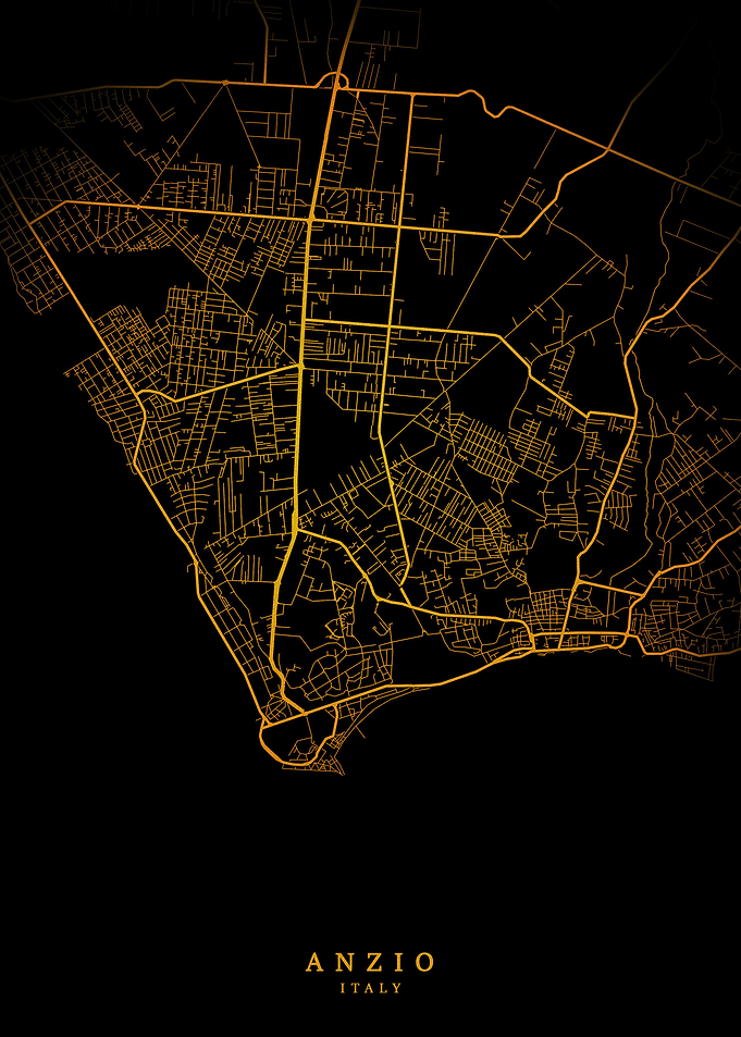 Anzio City Map Gold
