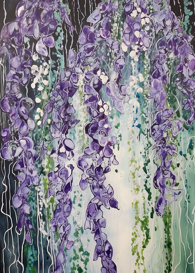 Purple Wisteria Floral