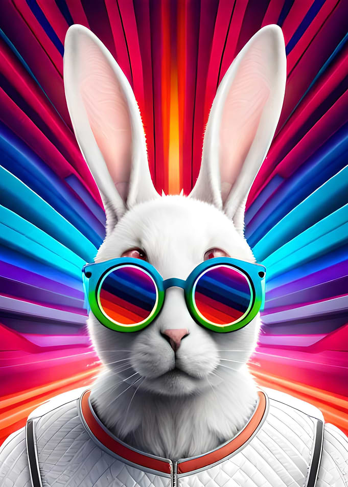 Retro Glasses Rabbit