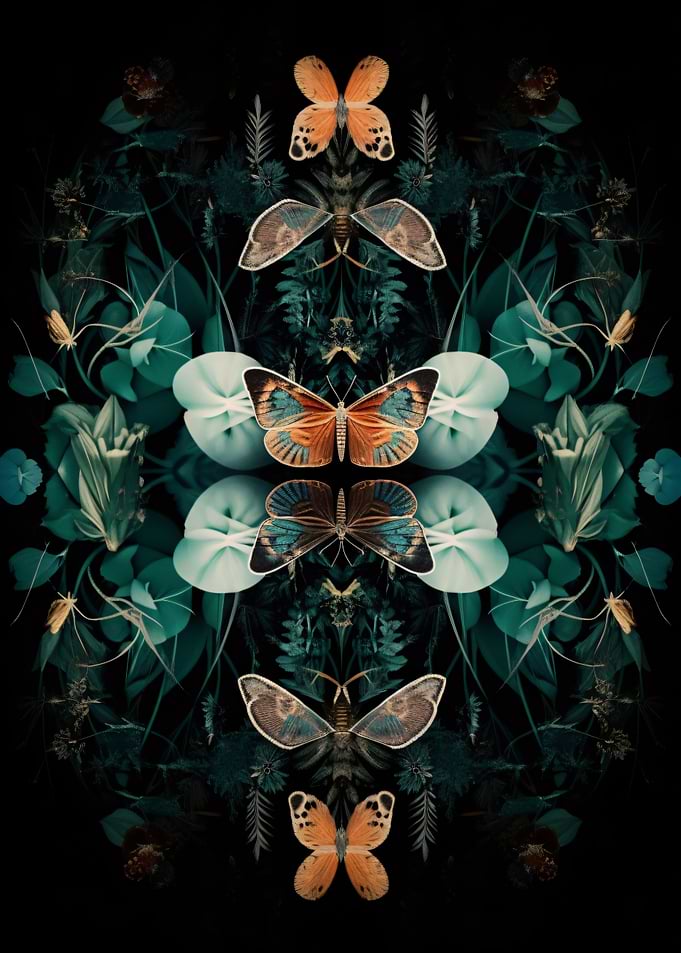 Symmetric Orange Butterfli