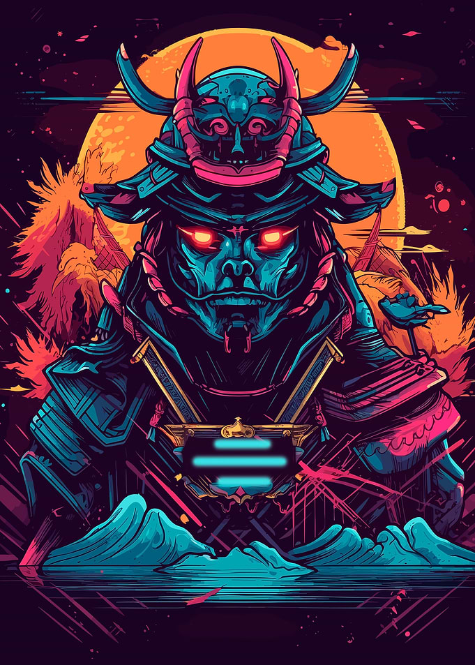 samurai synth wave colors