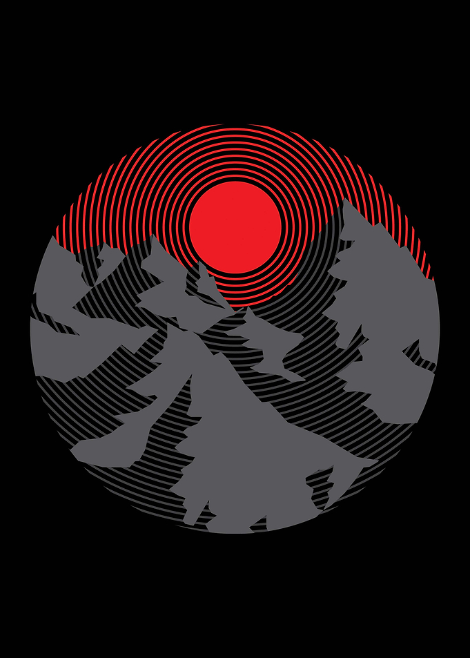 Mountain red moon patterns
