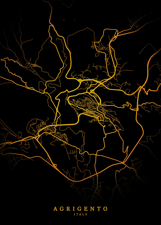 Agrigento City Map Gold