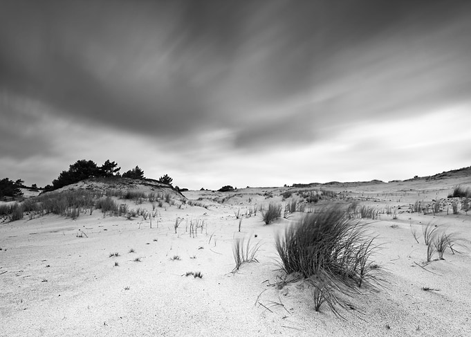 Shifting sand dunes