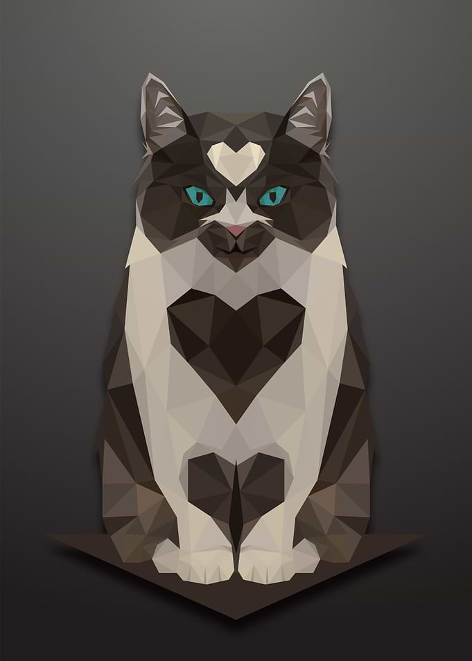 Cat Sitting Lowpoly