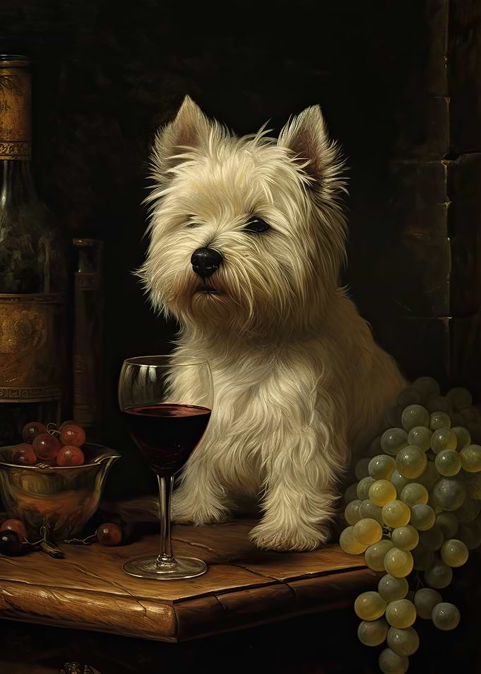 Westie Enjoying Wine