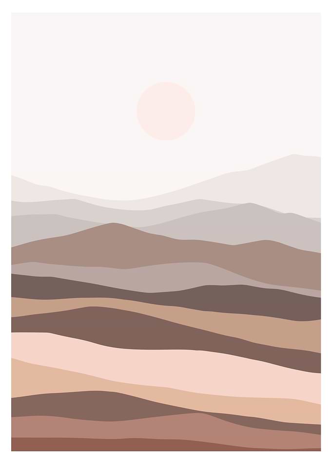 Modern Landscape With Sun