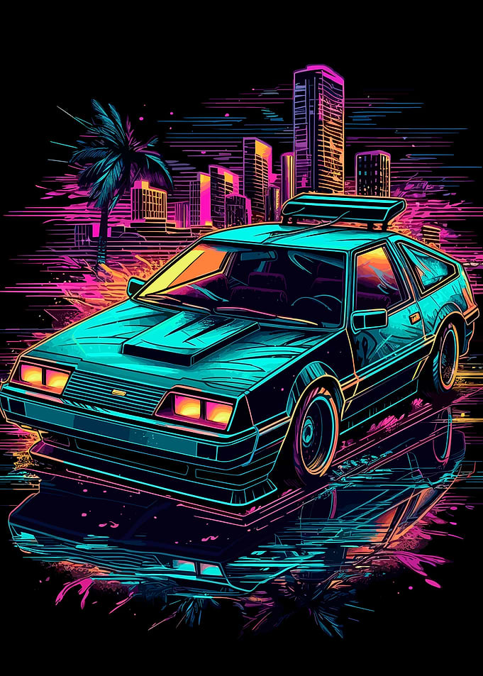 Synthwave Car illustraion