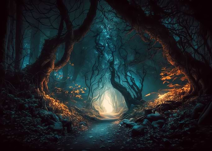 Magical fantasy forest