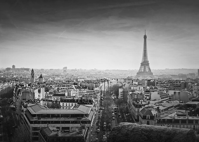 Black and white Paris view