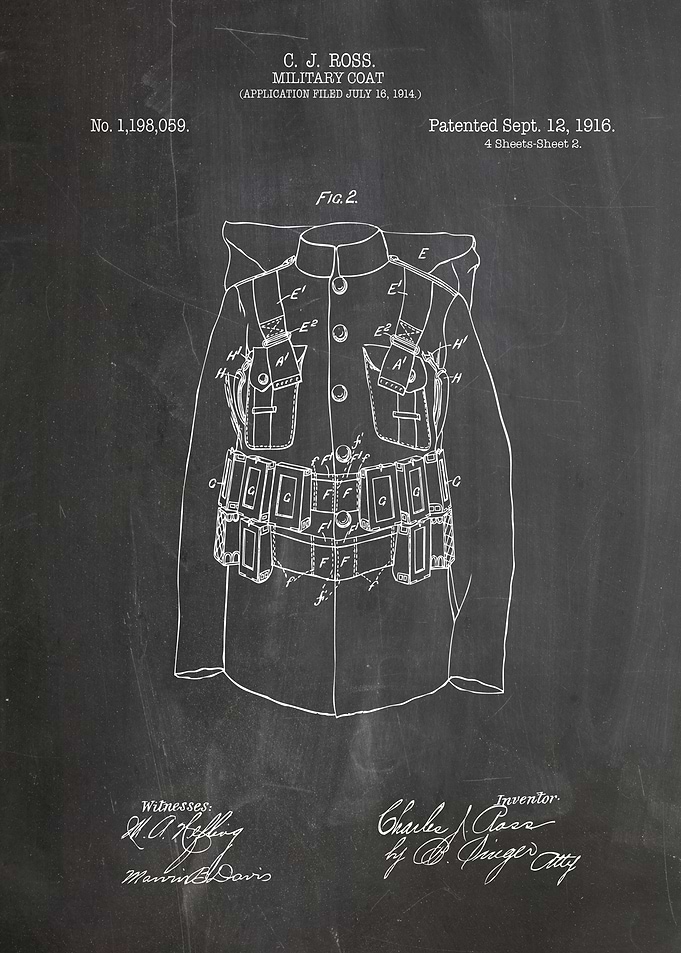 Military coat patent 1916
