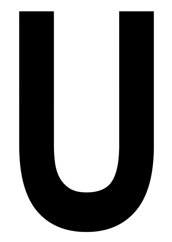Letter U in black