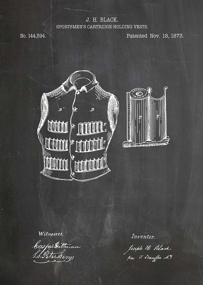 Shooting vest patent 1873