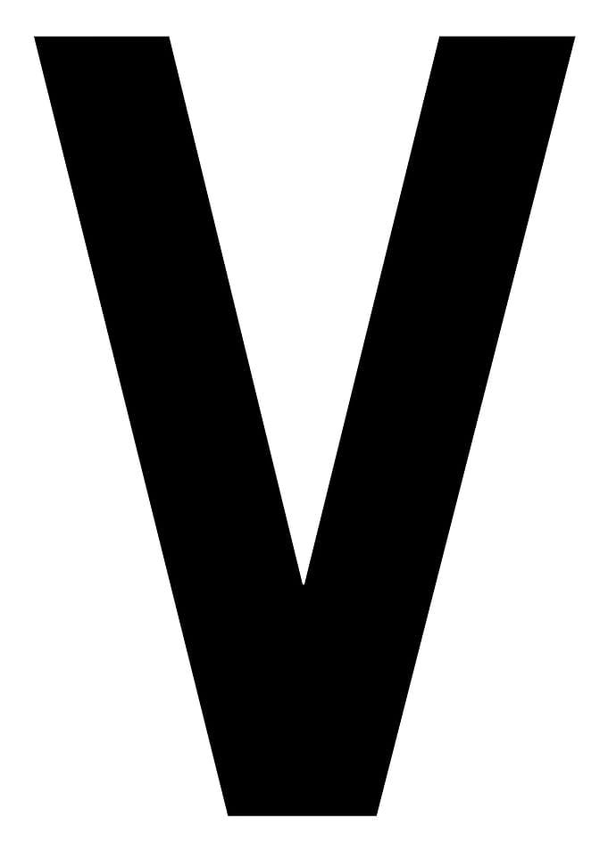 Letter V in black