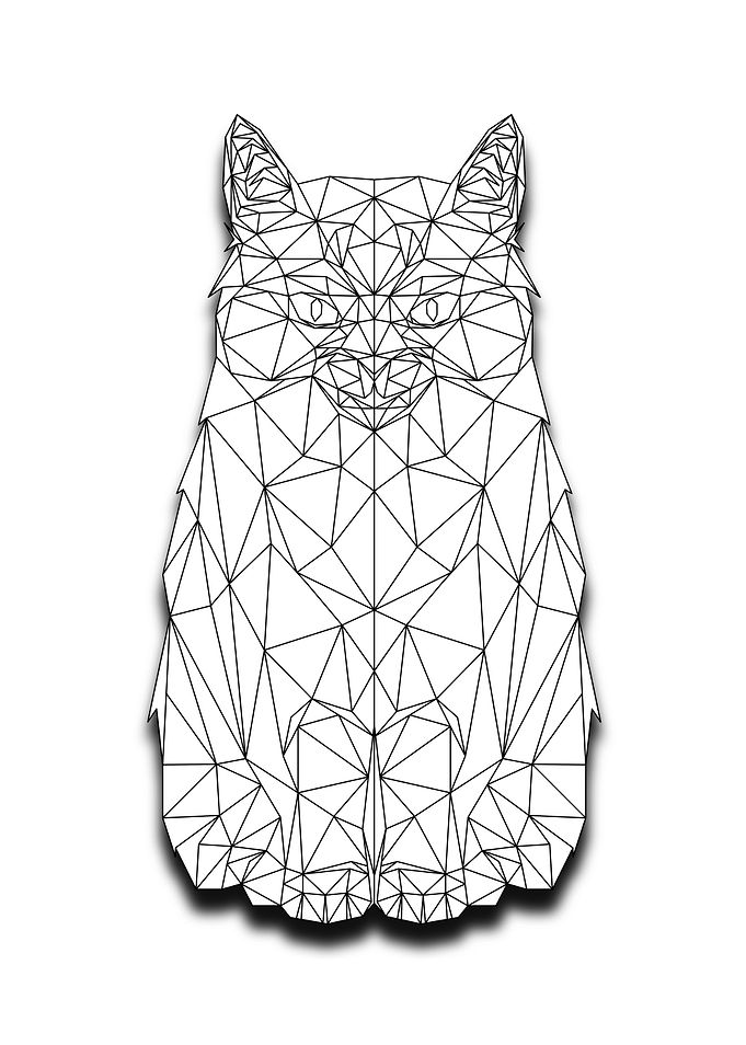 Cat Lowpoly Wireframe