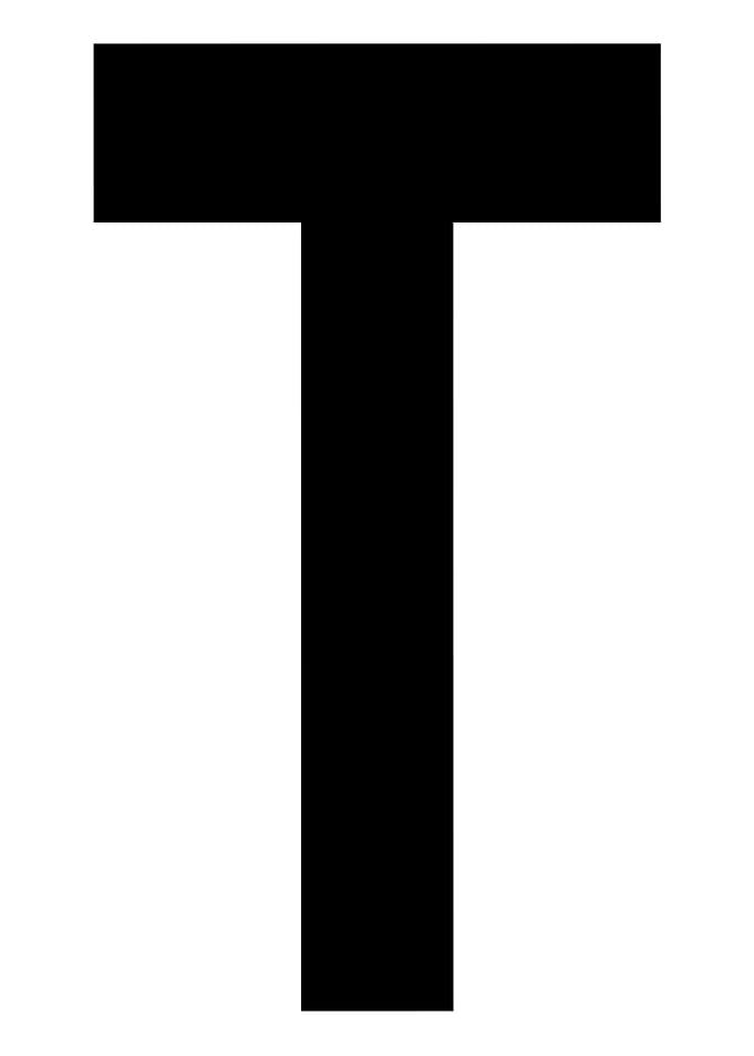 Letter T in black