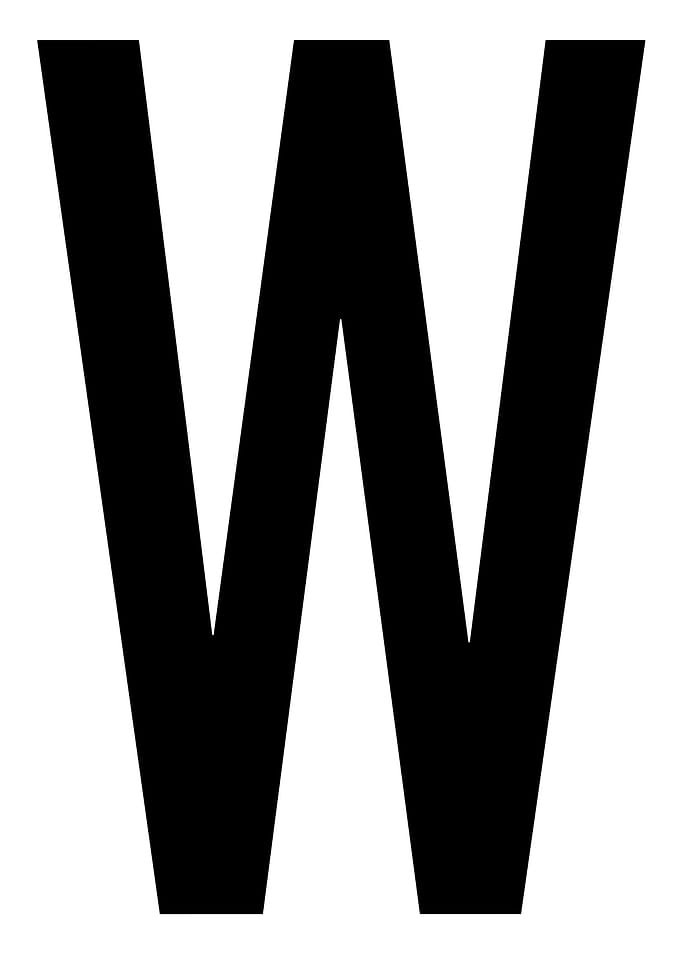 Letter W in black