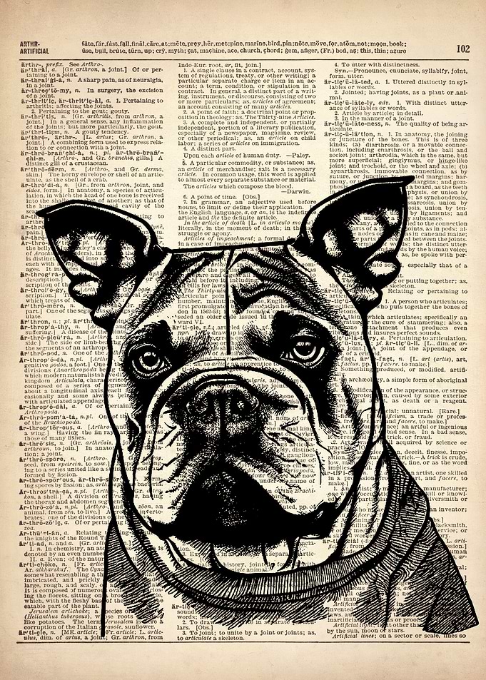 DOG ART ON DICTIONARY