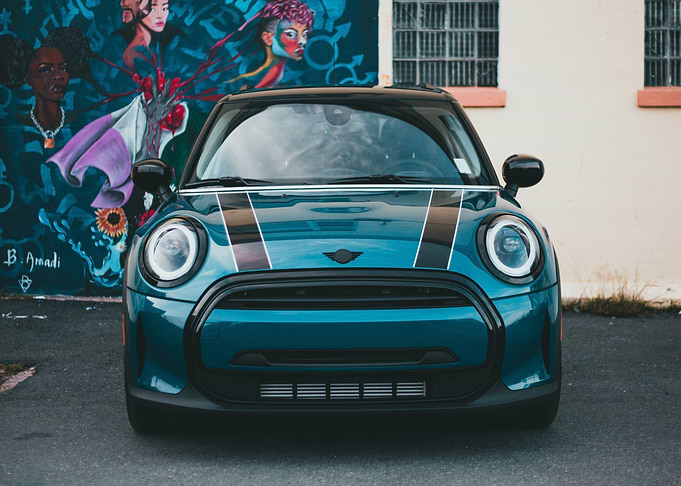 Blue Mini Cooper Car