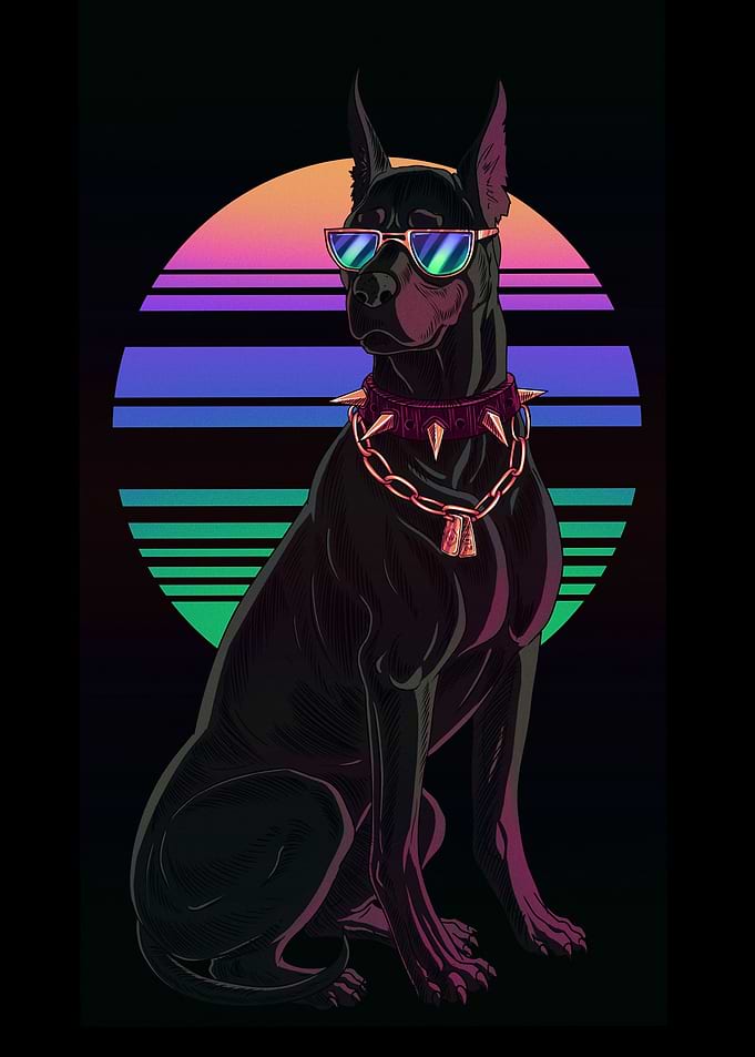 Retro Dog Wearing Glasses