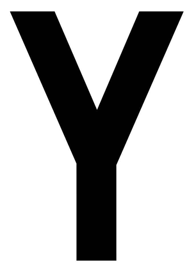 Letter Y in black