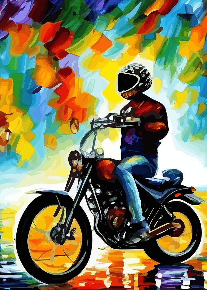 Motor Biking Abstract Art