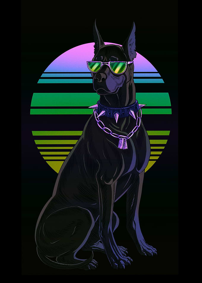 Retro Dog Wearing Glasses