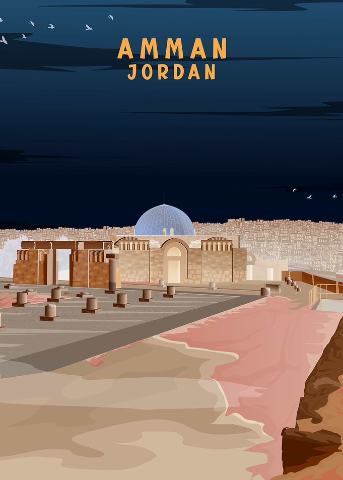 Cital Amman at Night Art