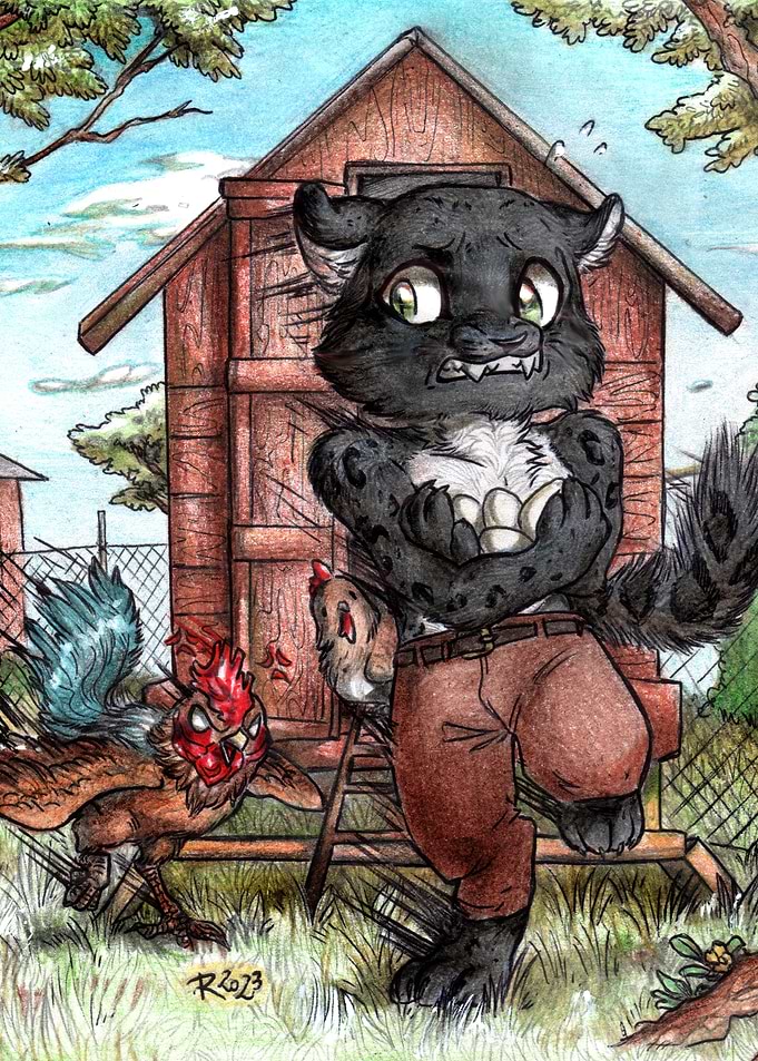 Angry rooster
