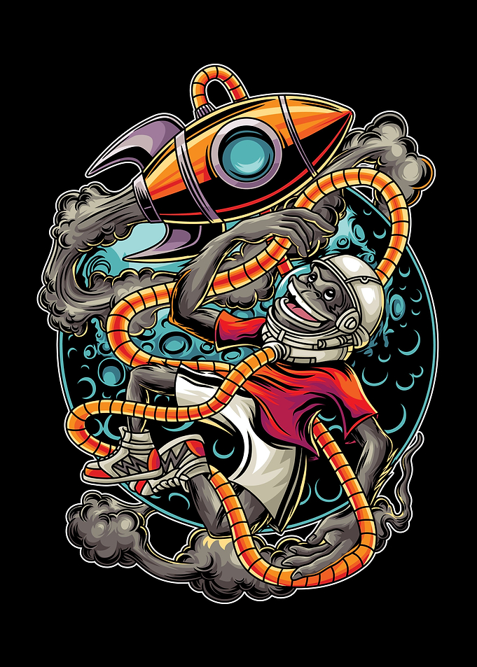 Astro Monkey Illustration