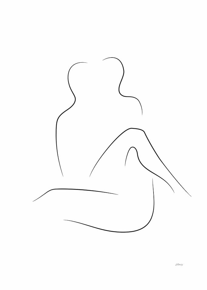 Minimalist sex pose sketch