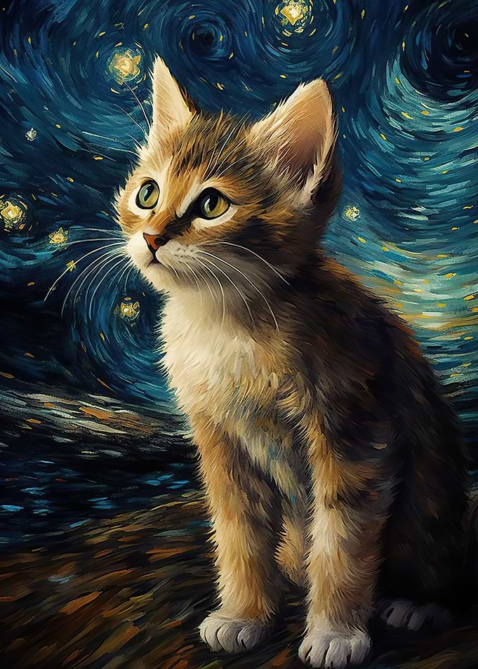 Cat van gogh
