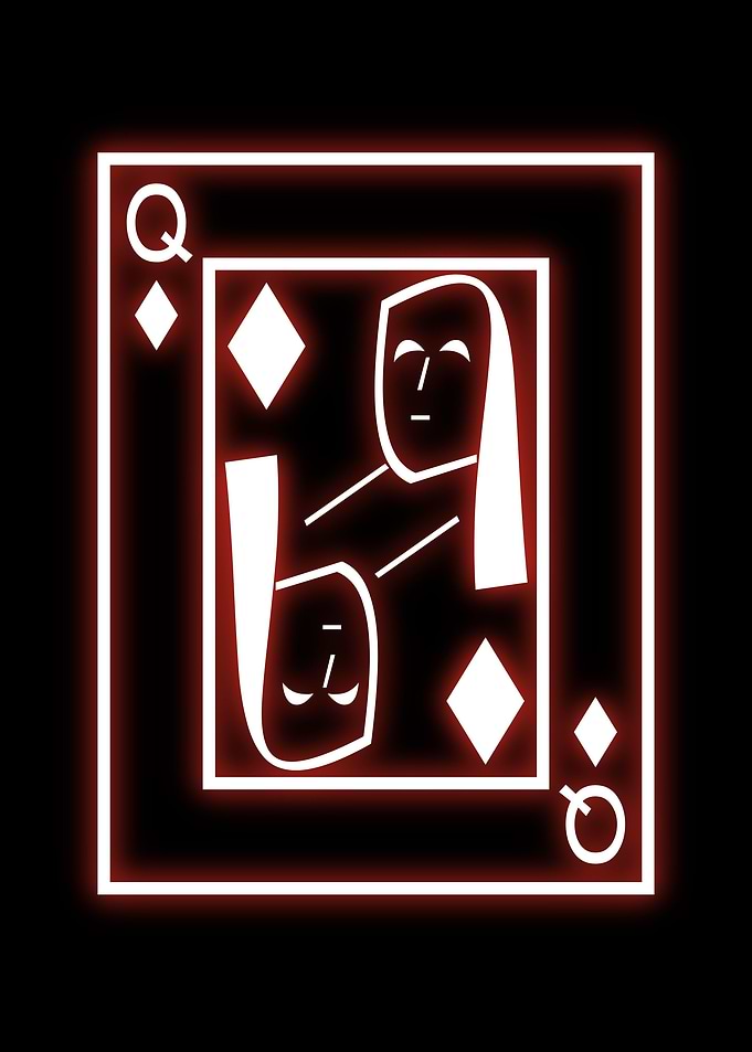 poker cards neon edits