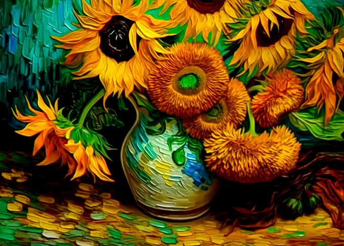 Sunflower Vangogh style