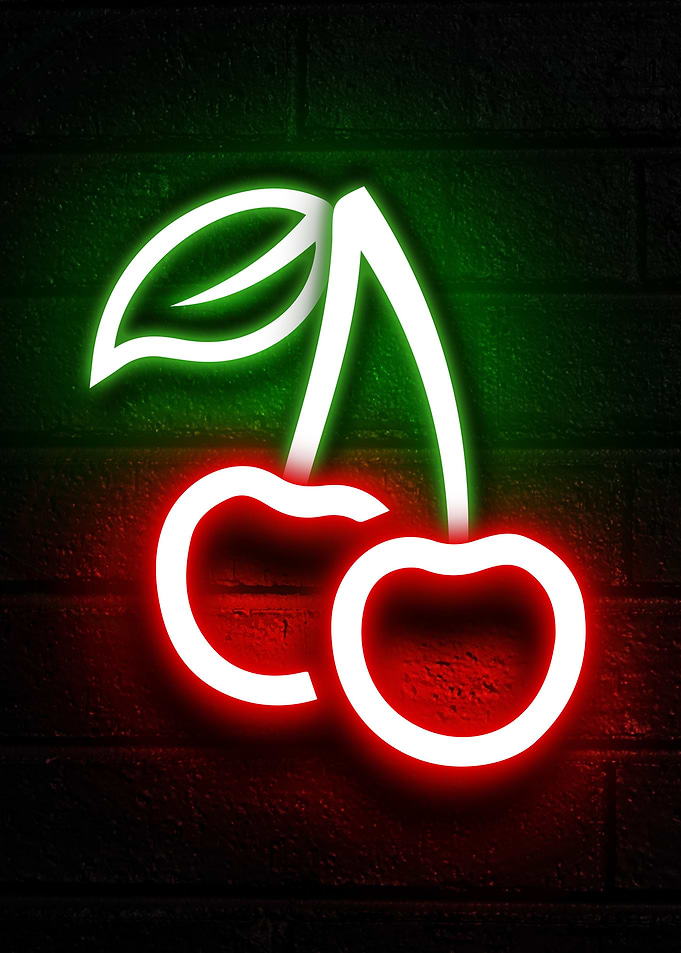 Cherry fruit neon sign