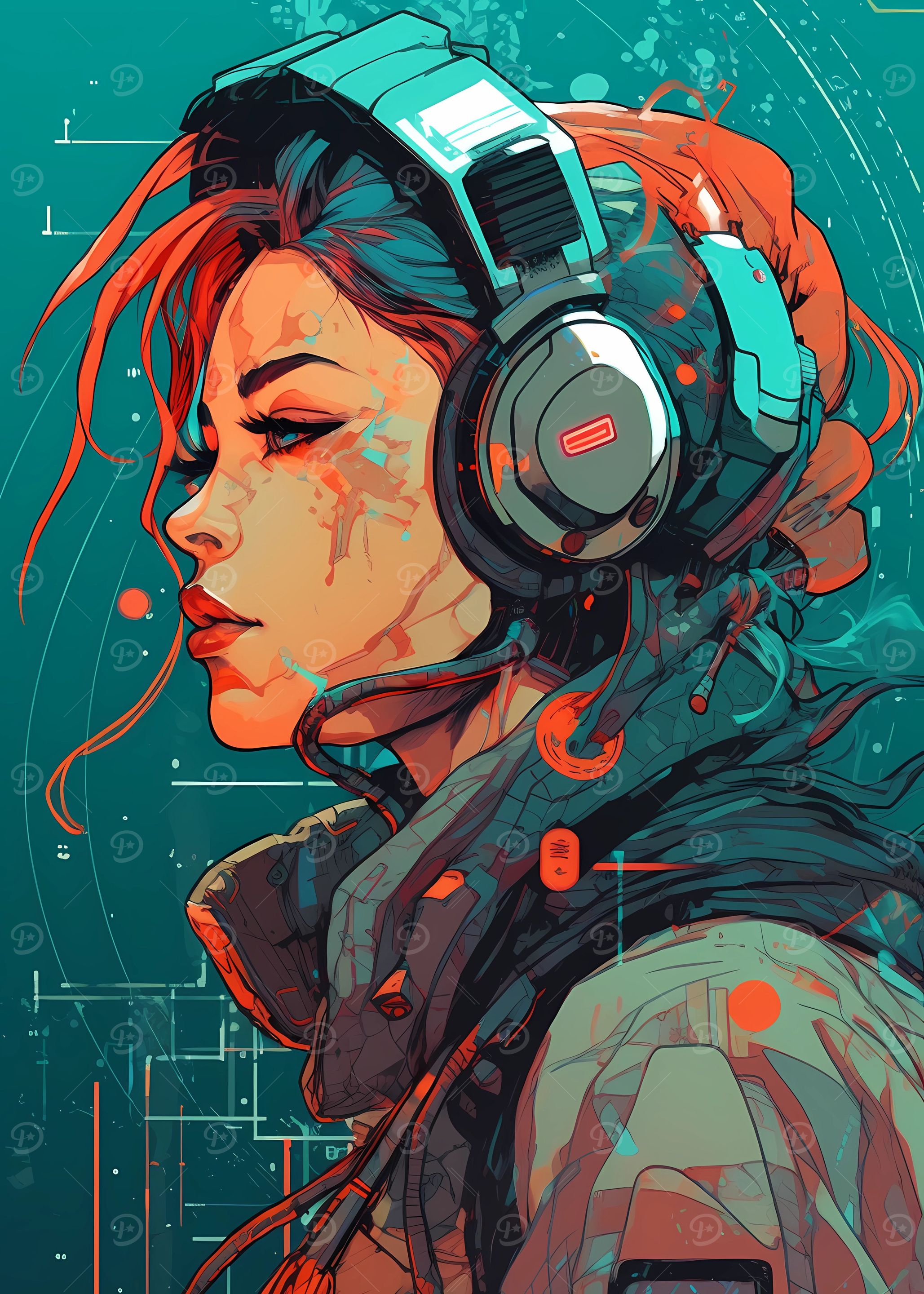 Trend Girl with Headphones