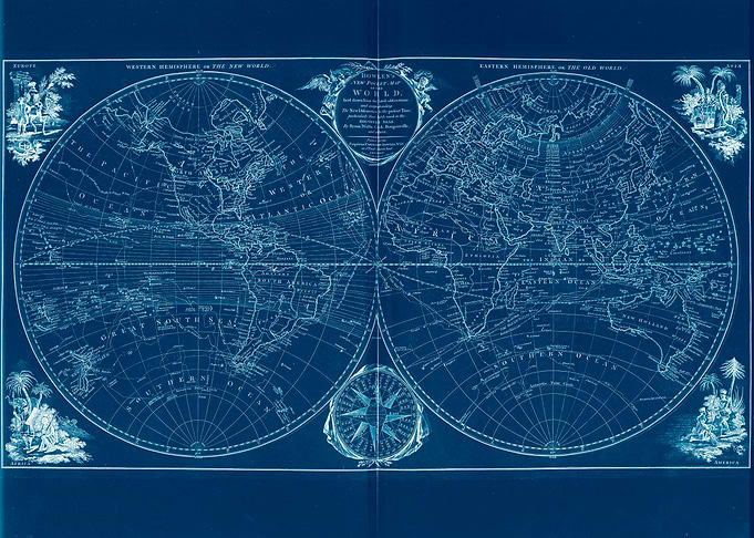 Globe blue world map