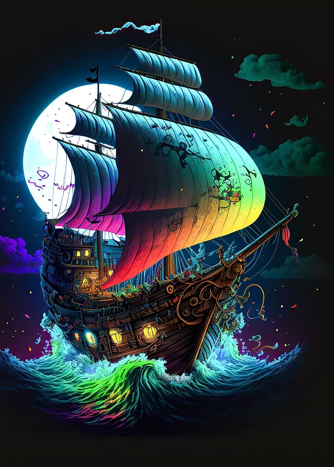 Pirate ship colorful