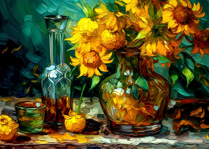 Sunflower Vangogh style